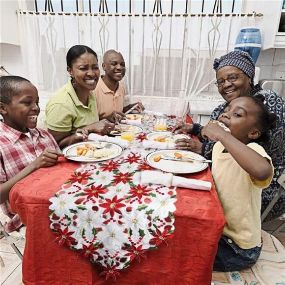 Table Runner Red Table Linens for Christmas Decorations, 15 x 70 Inch - Picture 5 of 7